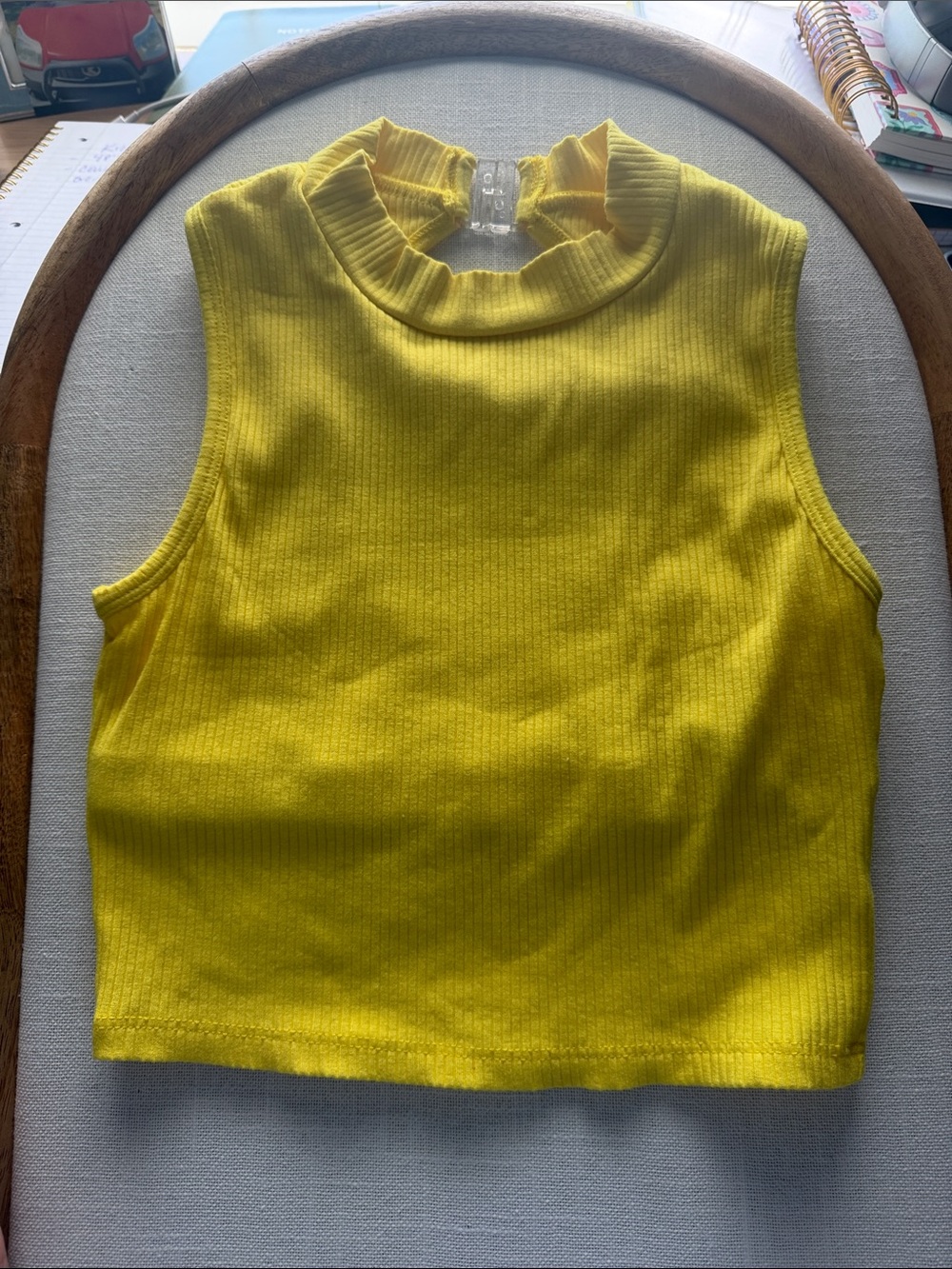 Girls' Ribbed Mock Neck Tank Top - Yellow
